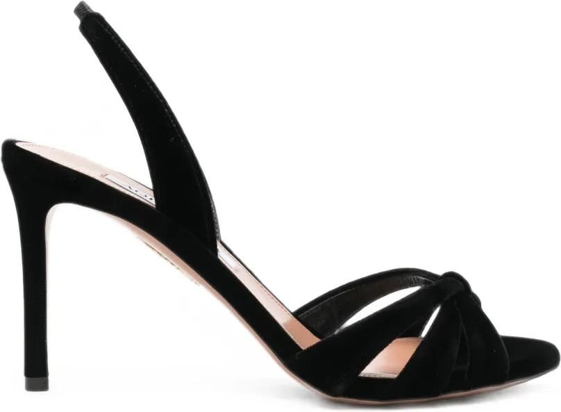 Aquazzura Fluwelen slingback sandalen Zwart