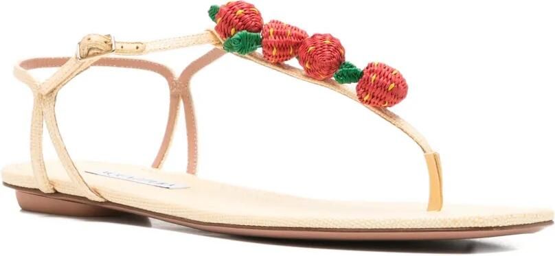 Aquazzura Fragolina Sugar sandalen verfraaid met aardbeien Beige - Foto 3