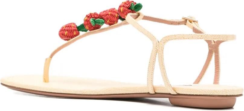 Aquazzura Fragolina Sugar sandalen verfraaid met aardbeien Beige - Foto 4
