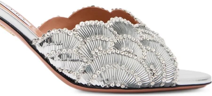 Aquazzura Gewelfde sandalen verfraaid met kristallen Zilver - Foto 2