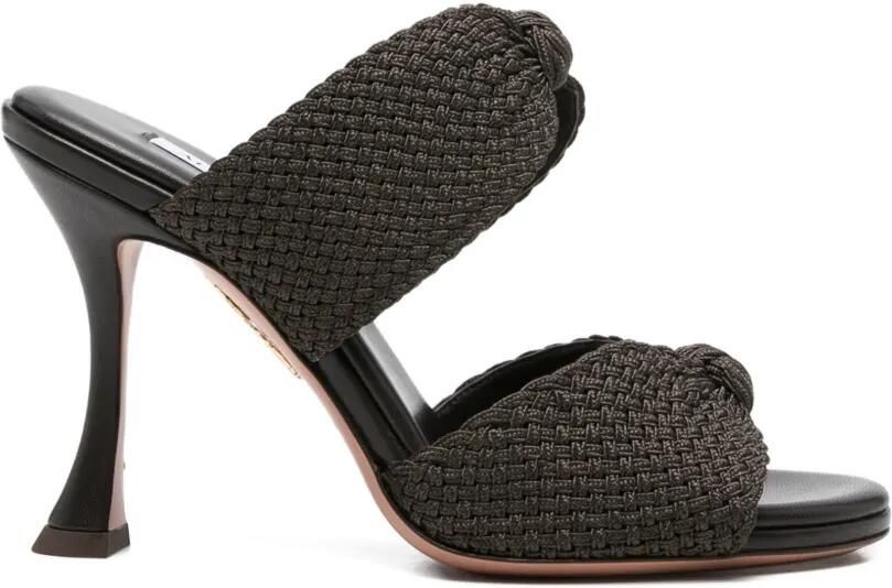 Aquazzura Geweven sandalen met geknoopt detail Zwart