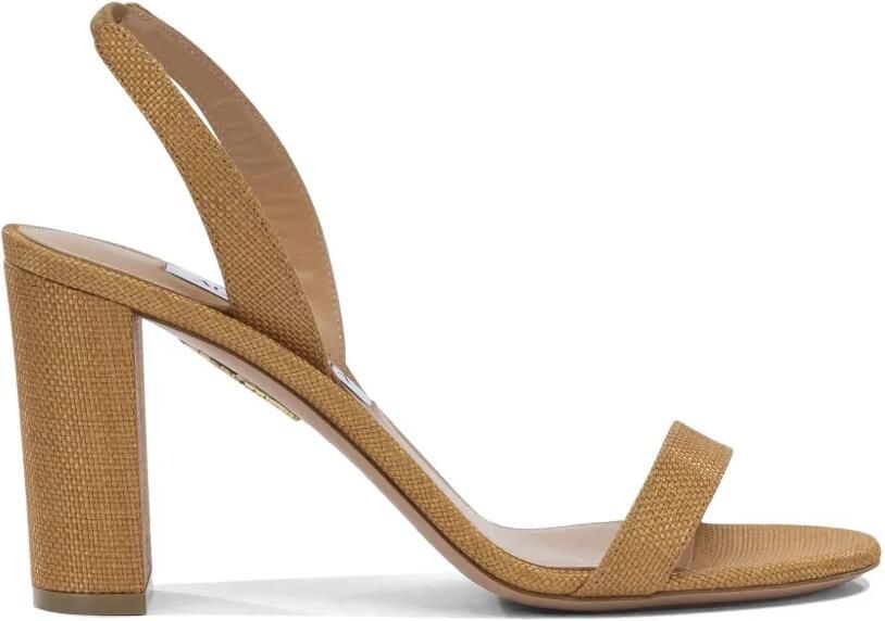 Aquazzura Geweven slingback sandalen Beige