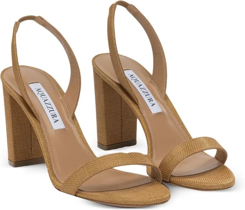 Aquazzura Geweven slingback sandalen Beige - Foto 3