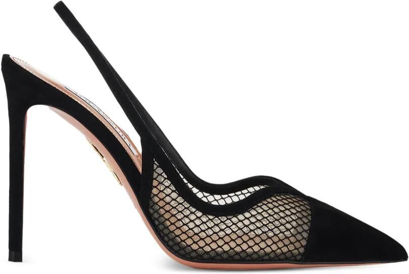 Aquazzura Gia sandalen met mesh en hak Zwart