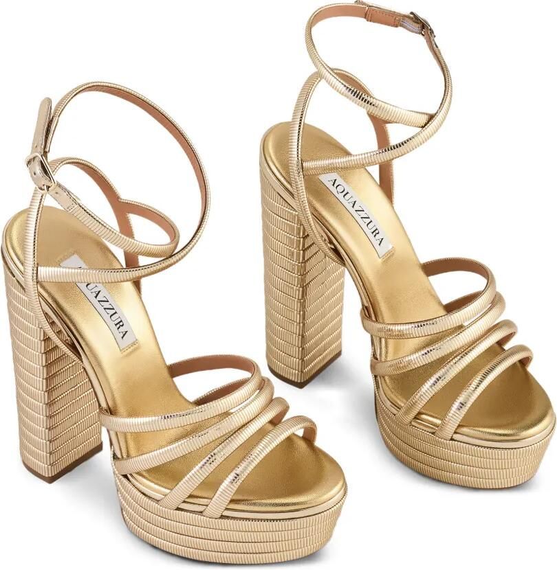 Aquazzura Heatwave plateau 140 sandalen Goud - Foto 3