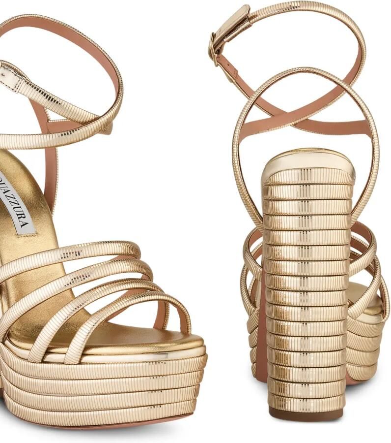 Aquazzura Heatwave plateau 140 sandalen Goud - Foto 2