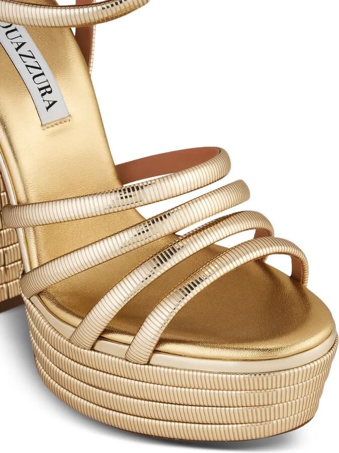 Aquazzura Heatwave plateau 140 sandalen Goud - Foto 5