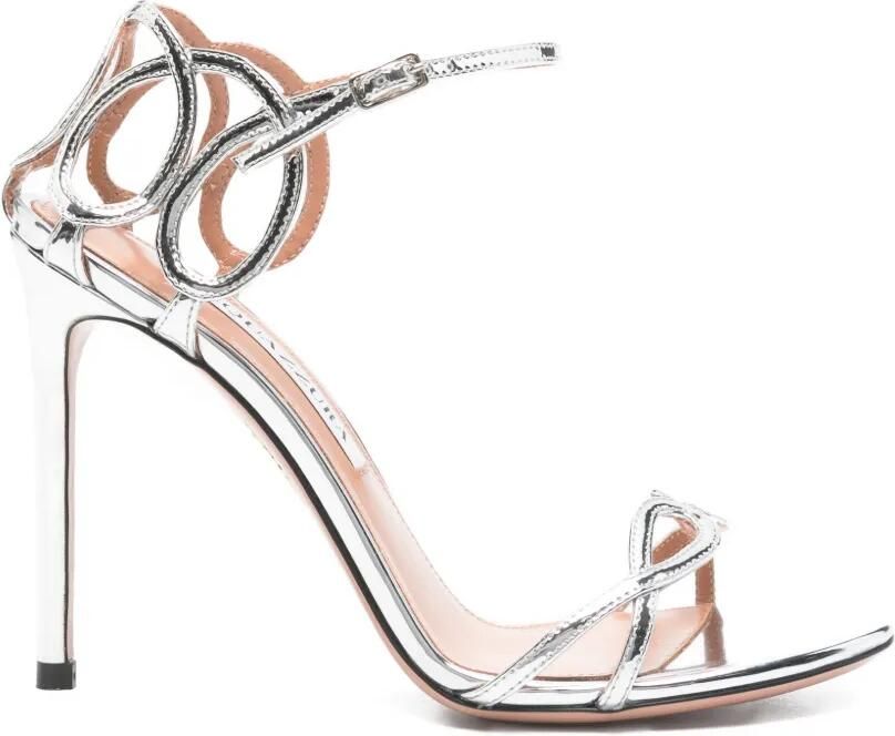 Aquazzura Hula sandalen met uitgesneden bandje Zilver