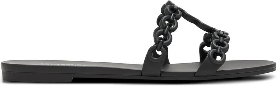 Aquazzura Infinity Chain platte sandalen Zwart