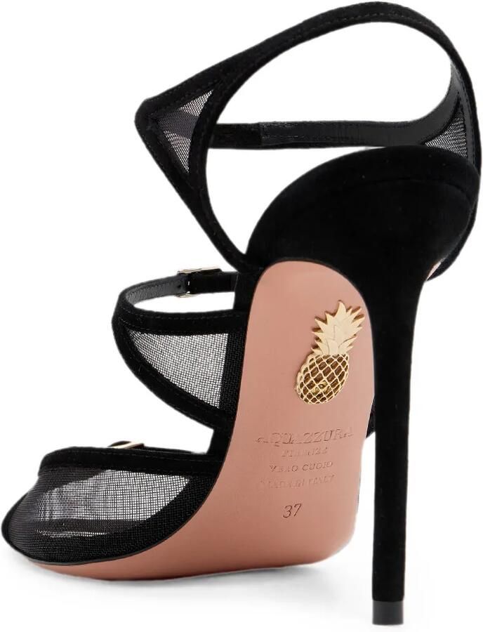 Aquazzura Jalila sandalen met mesh vlak Zwart - Foto 4
