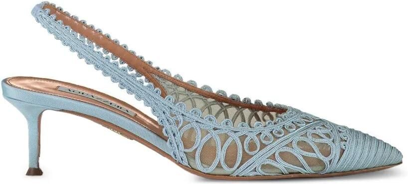 Aquazzura Kahlo gehaakte slingback pumps Blauw