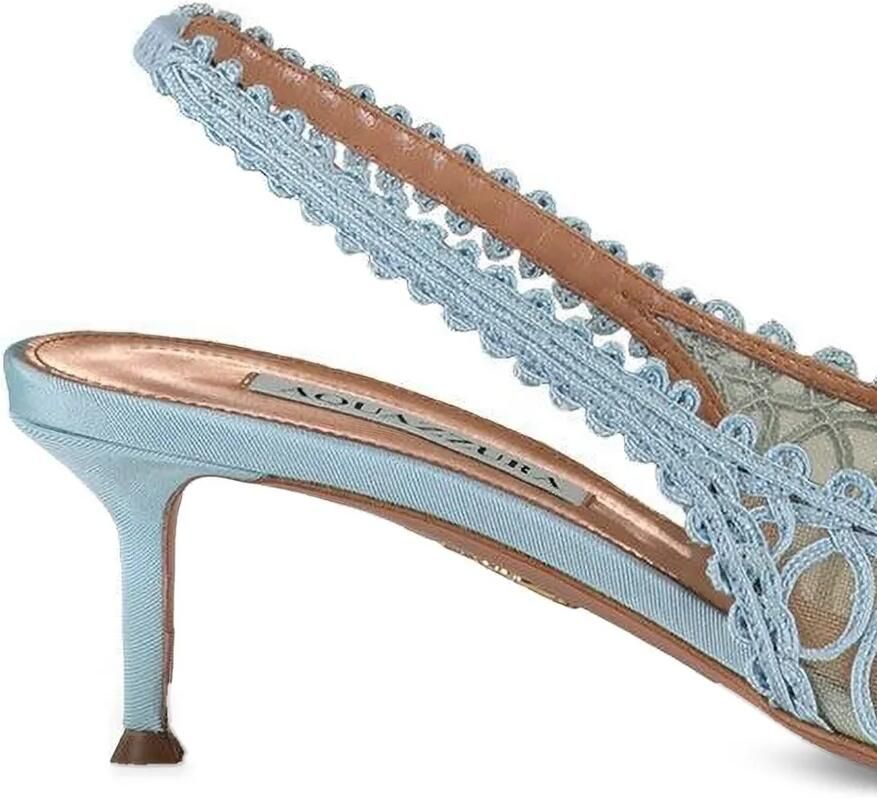 Aquazzura Kahlo gehaakte slingback pumps Blauw - Foto 2