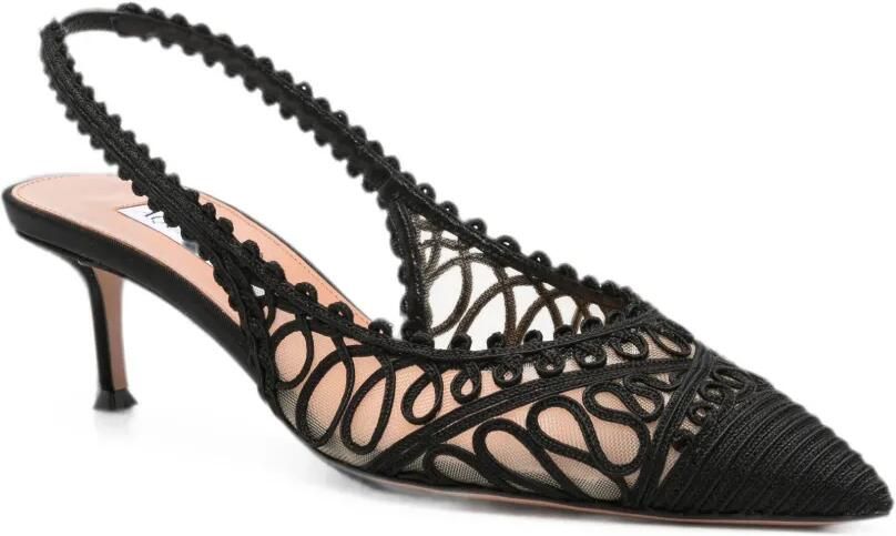 Aquazzura Kahlo mesh pumps met borduurwerk Zwart - Foto 2