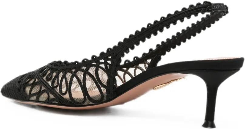Aquazzura Kahlo mesh pumps met borduurwerk Zwart - Foto 3