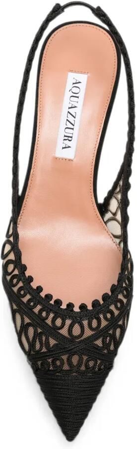 Aquazzura Kahlo mesh pumps met borduurwerk Zwart - Foto 4
