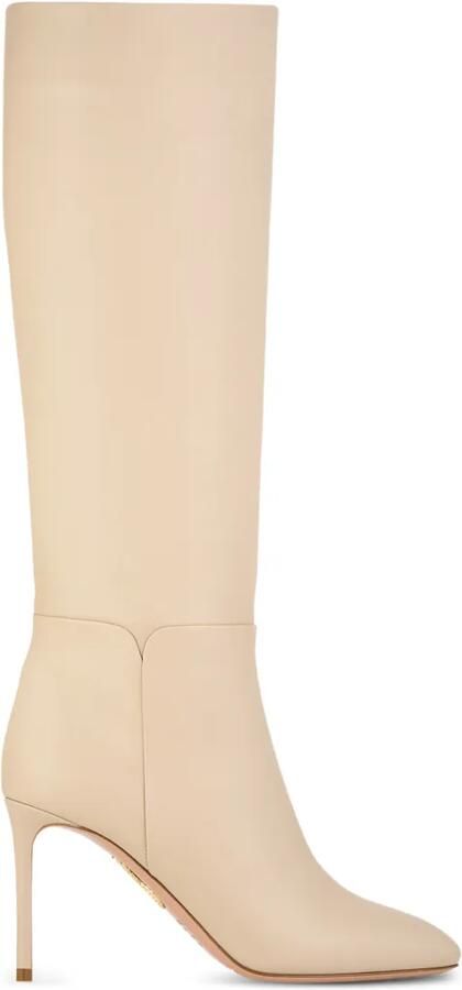 Aquazzura Knielaarzen met ronde neus Beige