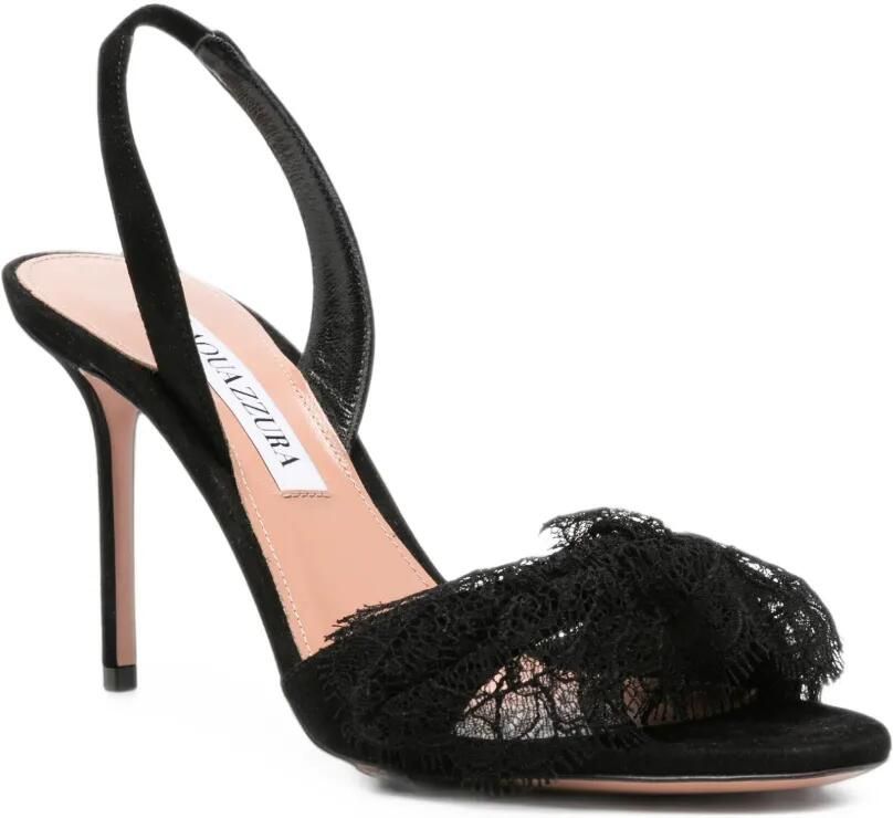 Aquazzura lace-trim slingback sandals Zwart - Foto 2