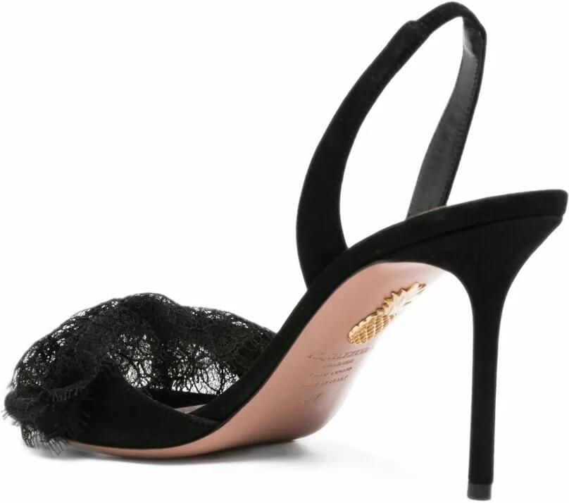 Aquazzura lace-trim slingback sandals Zwart - Foto 3