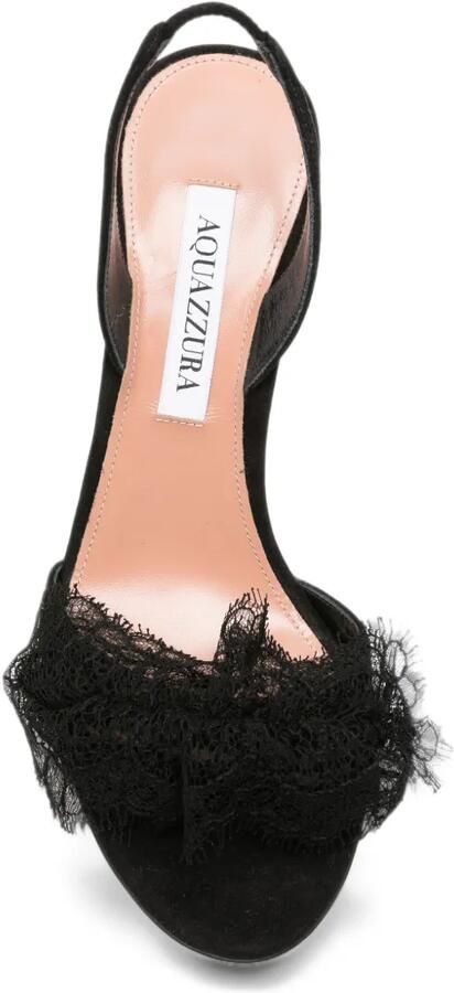 Aquazzura lace-trim slingback sandals Zwart - Foto 4