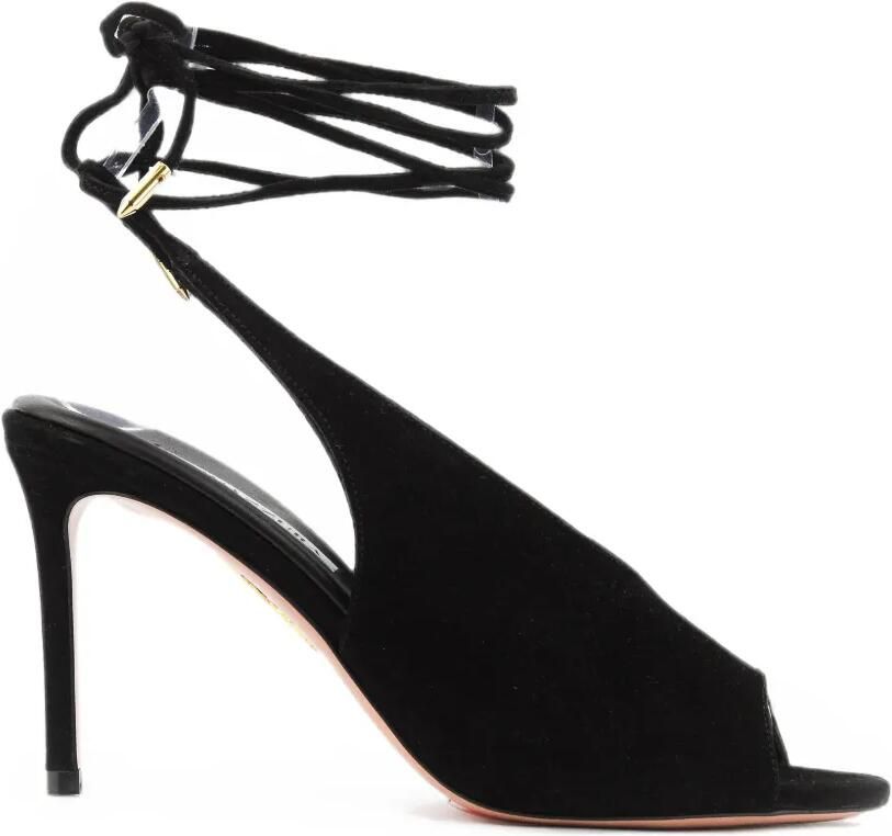 Aquazzura Lais suède sandalen met veters Zwart