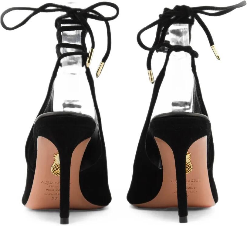 Aquazzura Lais suède sandalen met veters Zwart - Foto 3