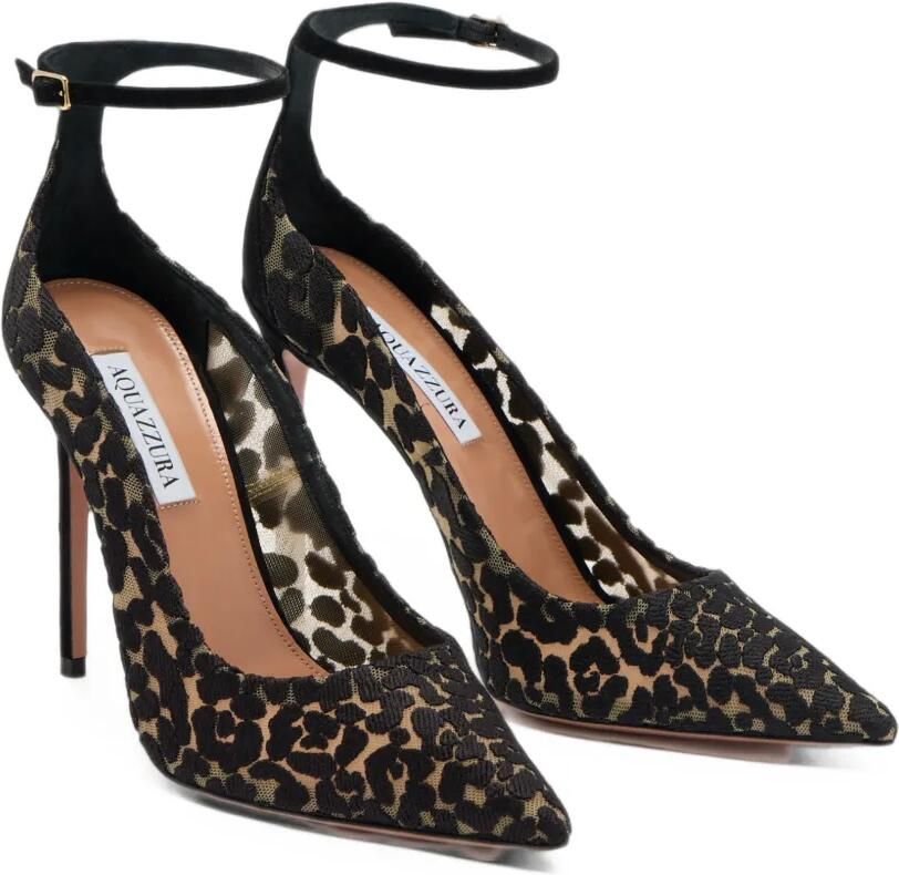 Aquazzura leopard-print ankle-strap pumps Zwart - Foto 4