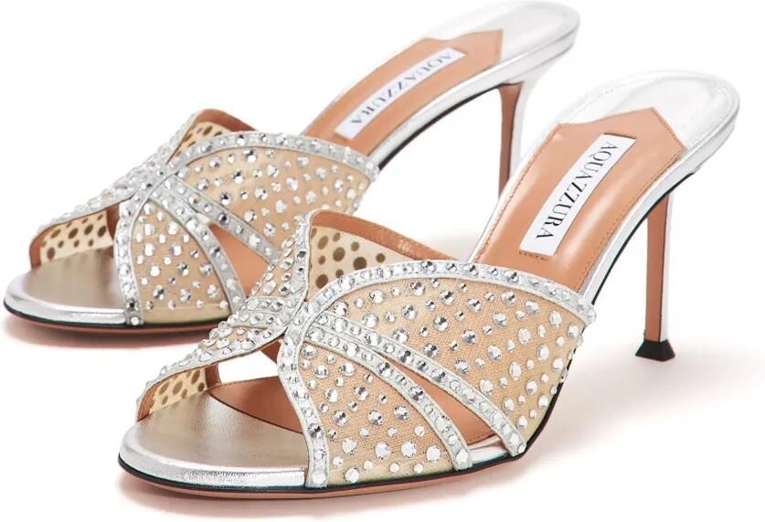 Aquazzura Leren muiltjes Zilver - Foto 3