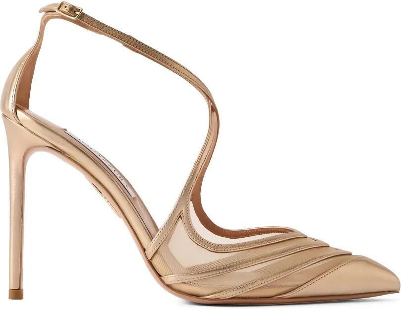 Aquazzura Leren pumps met T-band Roze