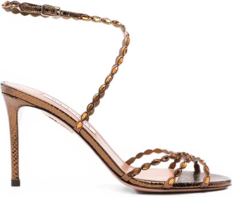 Aquazzura Love Struck sandalen verfraaid met kristallen Bruin