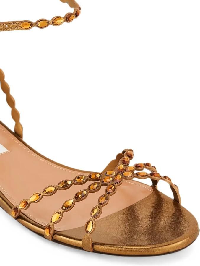 Aquazzura Love Struck sandalen verfraaid met kristallen Goud - Foto 2
