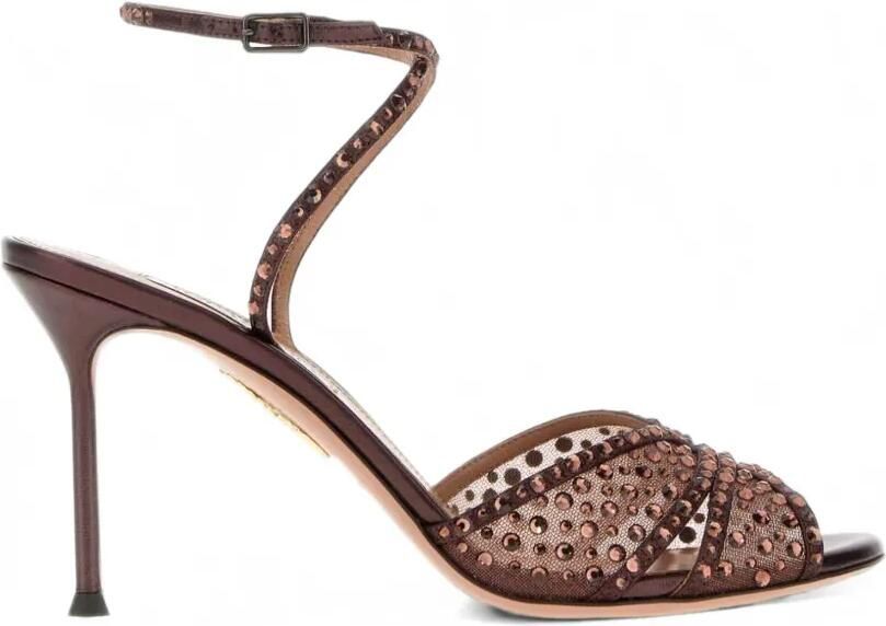 Aquazzura Lover embellished tulle sandals Bruin