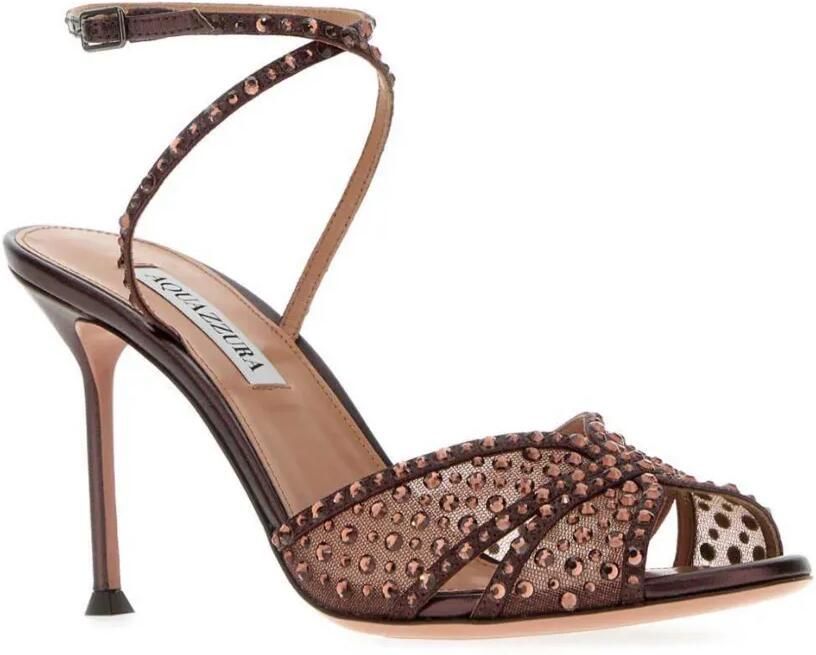 Aquazzura Lover embellished tulle sandals Bruin - Foto 2