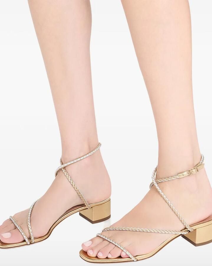 Aquazzura Luca gevlochten sandalen Goud
