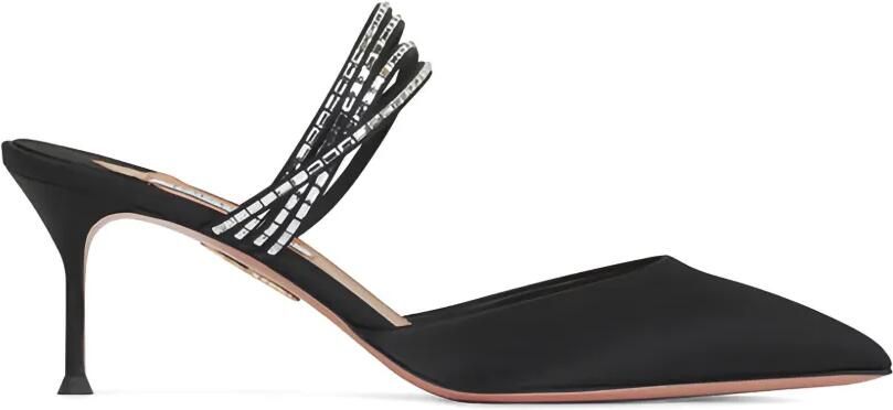 Aquazzura Luce muiltjes met verfraaid bandje en hak Zwart