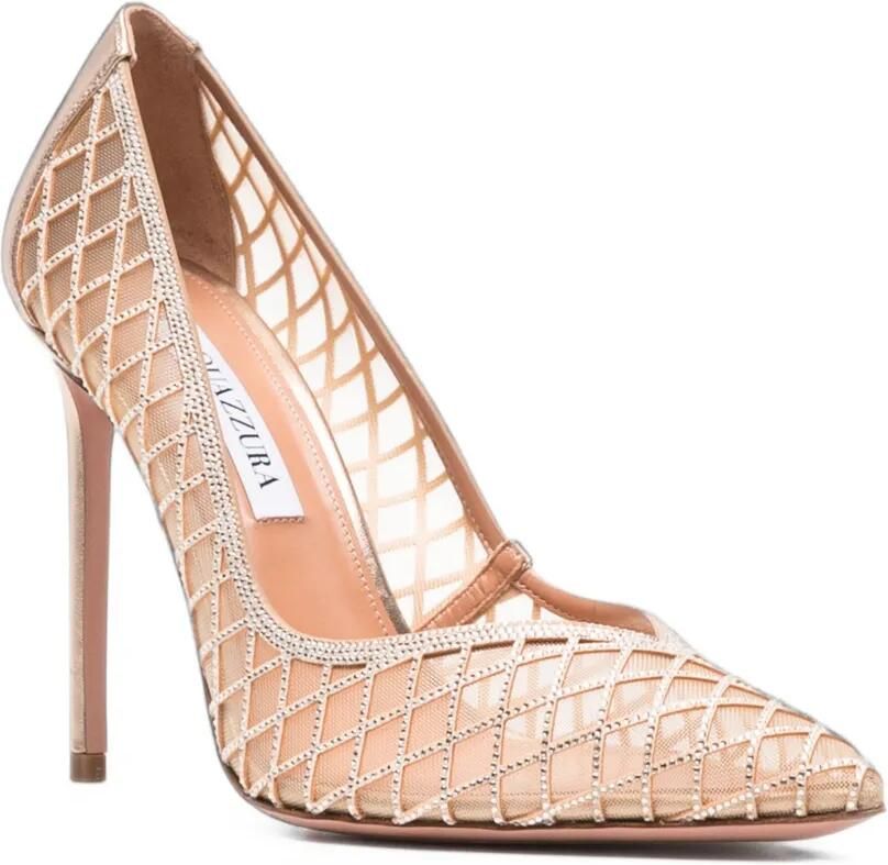 Aquazzura Lumiere crystal-mesh pumps Beige - Foto 3