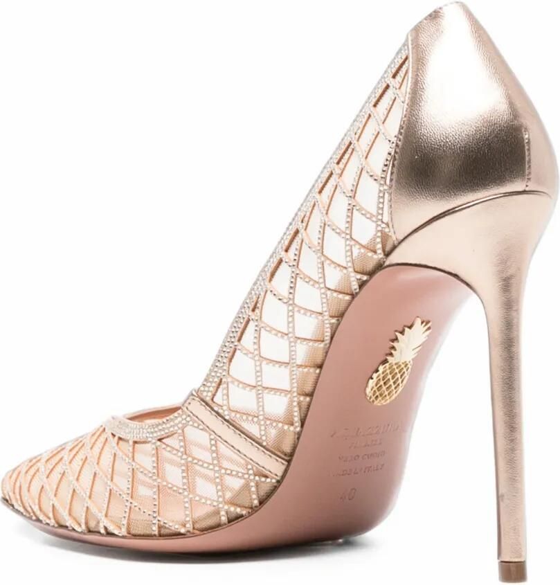 Aquazzura Lumiere crystal-mesh pumps Beige - Foto 2