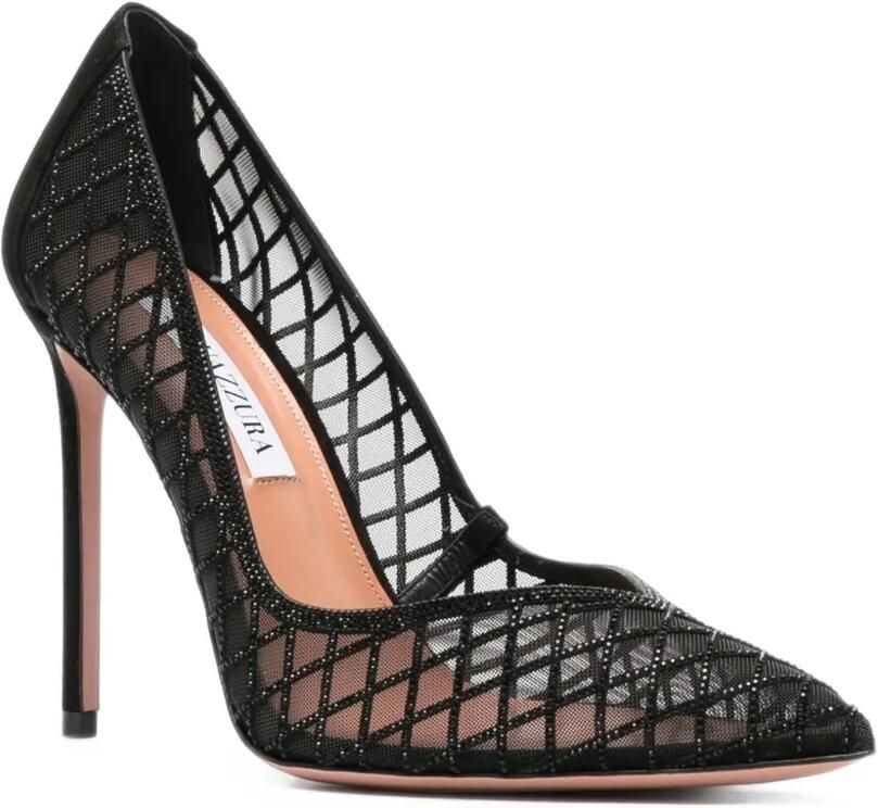 Aquazzura Lumiere crystal-mesh pumps Zwart - Foto 3