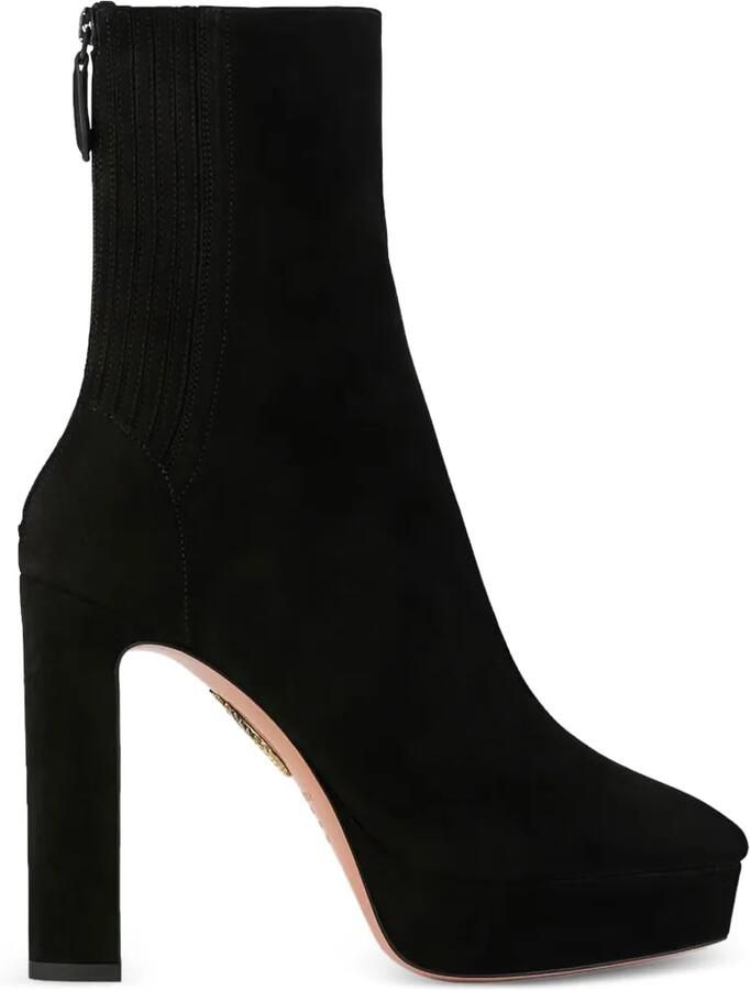 Aquazzura Martine suède laarzen Zwart
