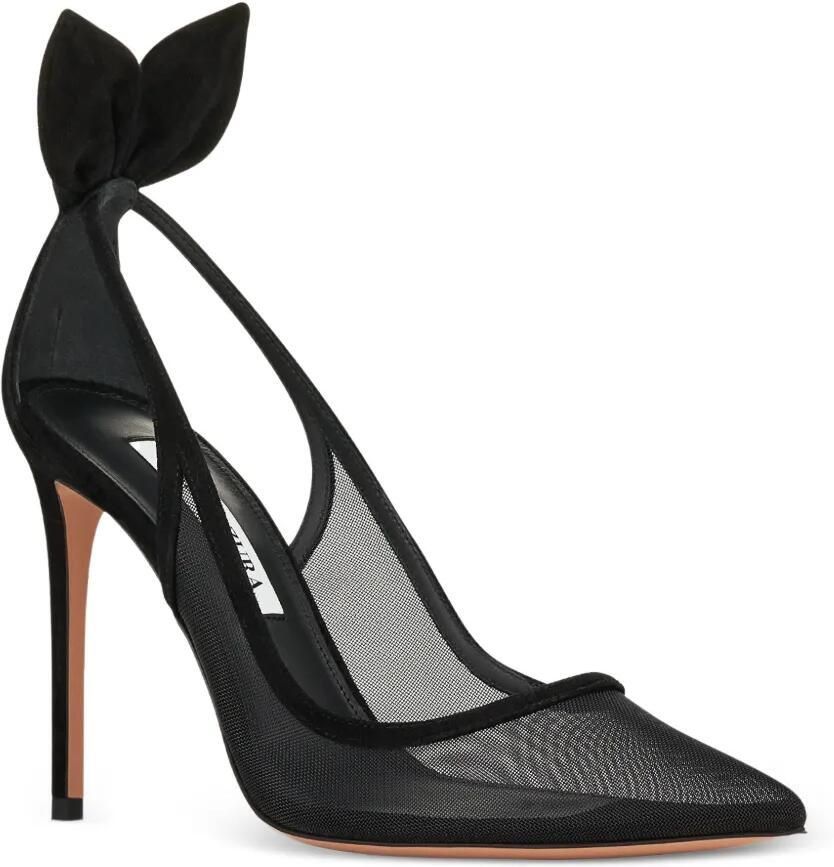 Aquazzura Mesh pumps met strik Zwart - Foto 2