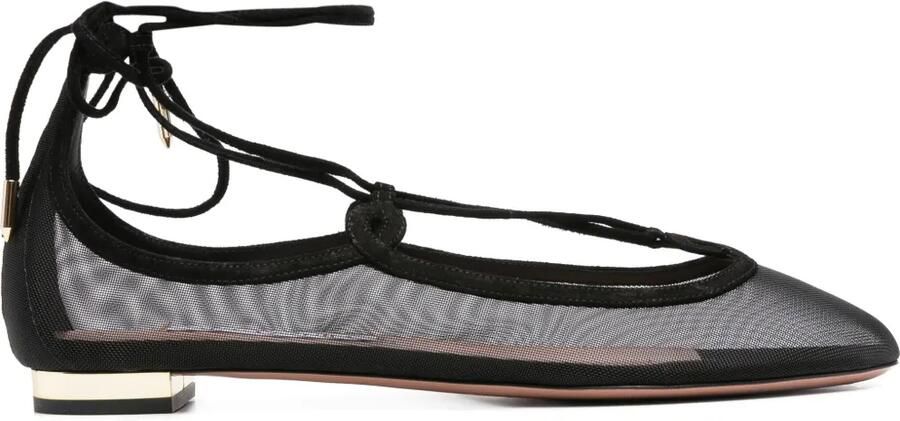 Aquazzura Mesh pumps met veters Zwart