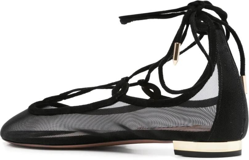 Aquazzura Mesh pumps met veters Zwart - Foto 2