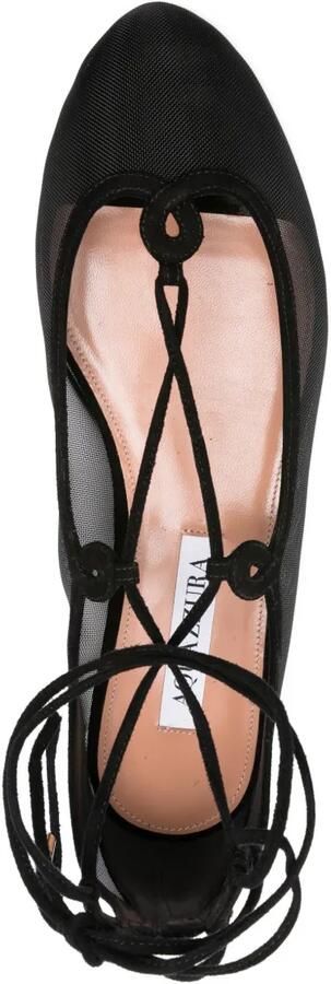 Aquazzura Mesh pumps met veters Zwart - Foto 4