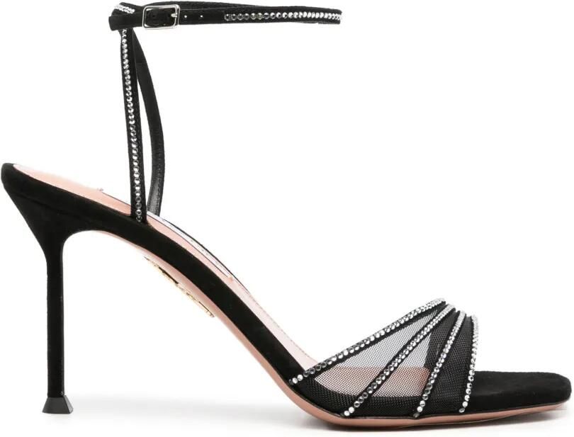 Aquazzura Mesh sandalen verfraaid met kristallen Zwart