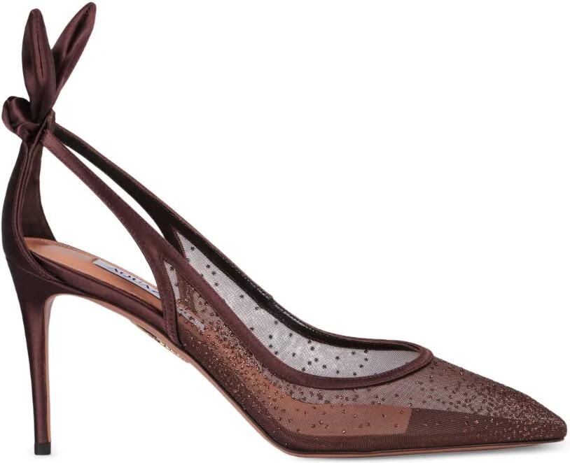 Aquazzura Mesh schoenen met strik Bruin