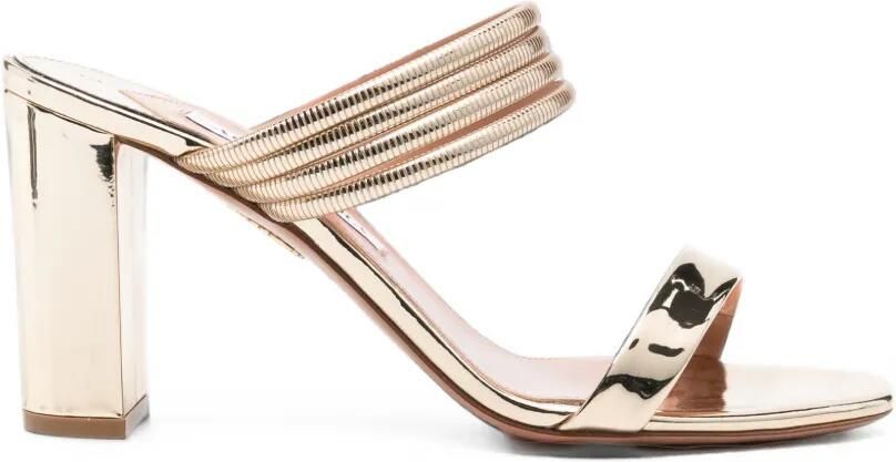 Aquazzura Metallic muiltjes met buisbandje Goud