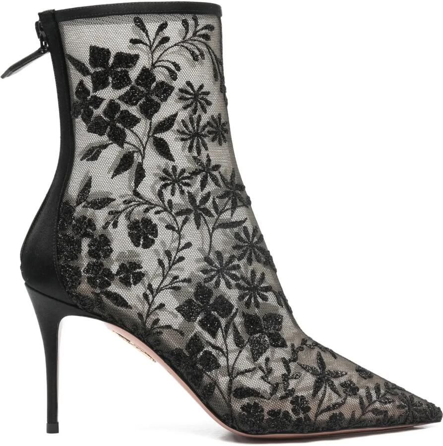 Aquazzura Mon Amour enkellaarzen Zwart