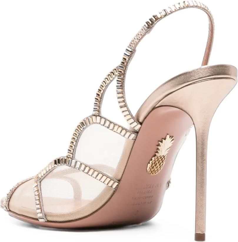 Aquazzura Nightfall crystal sling sandals Beige - Foto 2