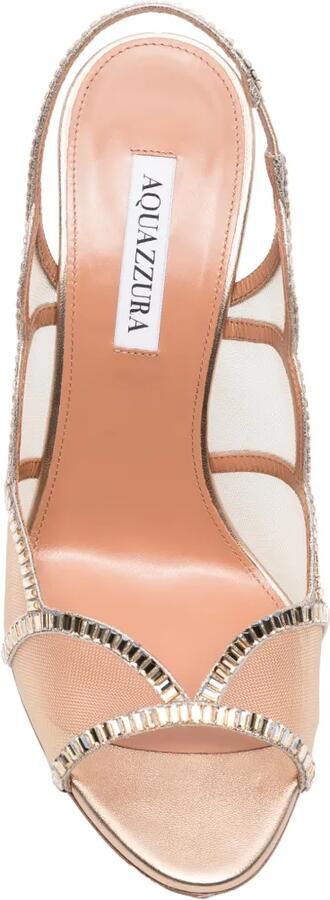 Aquazzura Nightfall crystal sling sandals Beige - Foto 4
