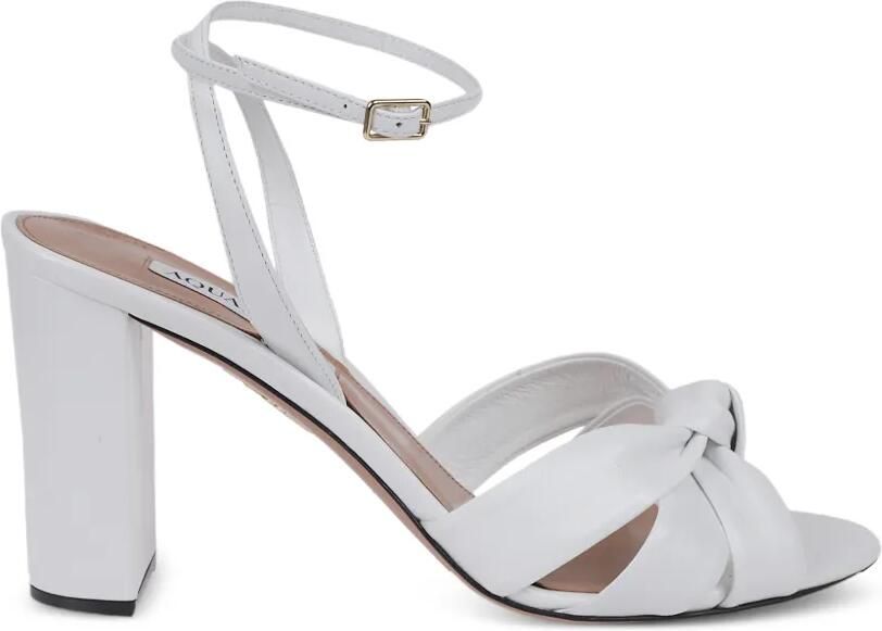 Aquazzura Nina geknoopte leren sandalen Wit