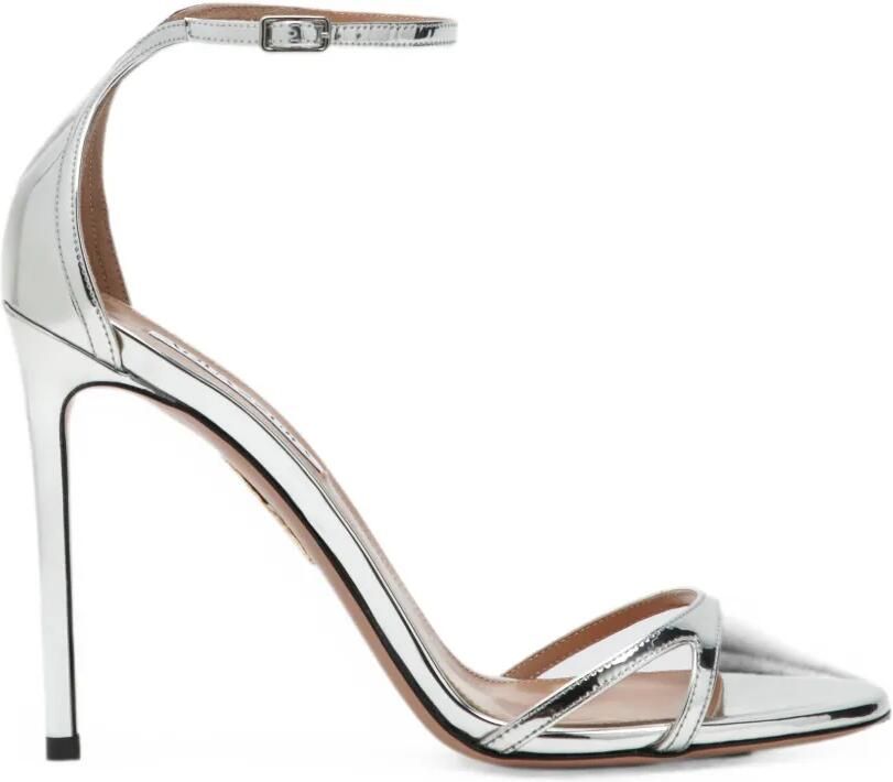 Aquazzura Nuda sandalen met metallic effect Zilver